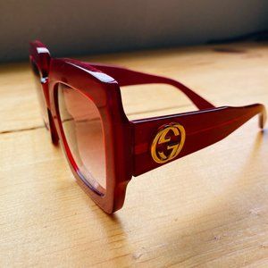 Oversize Red Gucci Sunglasses *Never Worn*